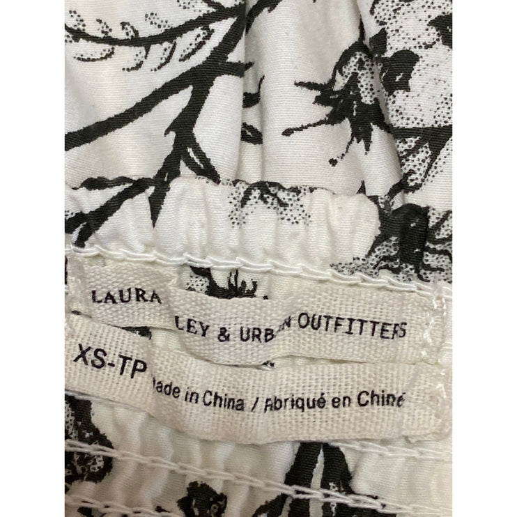 Urban Outfitters X Laura Ashley Penelope Black White Babydoll Mini Dress Size XS