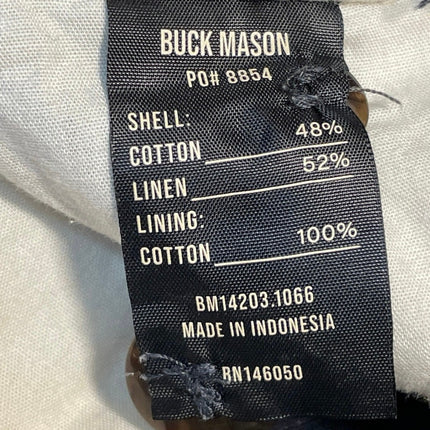 Buck Mason Capitola Men's Navy Blue Linen Straight Leg trousers Pants Size M