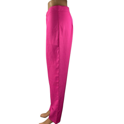 Missguided Women's Pink High Waisted Pleated Tapered Trousers Pants Size 8