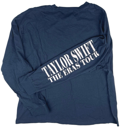 Taylor Swift The Eras Tour Navy Blue Crew Long Sleeve Graphic Tee Shirt Top 2XL