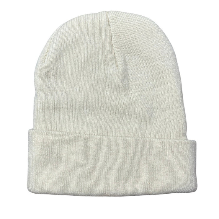 Furtalk Unisex White Knitted Cuffed Winter Bonnet Beanie Cap Hat One Size