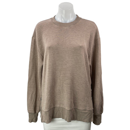 Varley Women's Heather Tan Taupe Long Sleeves Relaxed Pullover Sweater Top Sz S