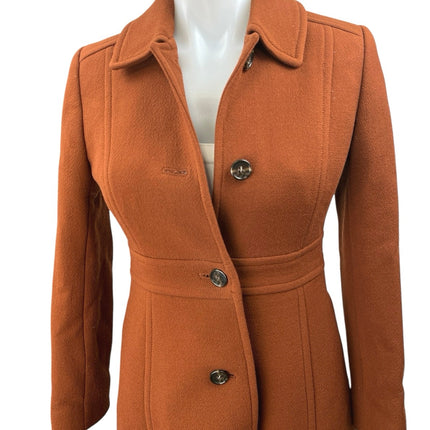 J.Crew Italian Double Cloth Brown Wool Button Down Jacket Pea Coat Over Coat 0