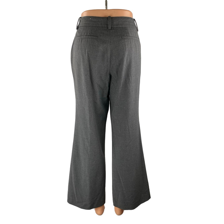 Ann Taylor LOFT Women's Gray High Rise Flared Bootcut Trousers Pants Size 10