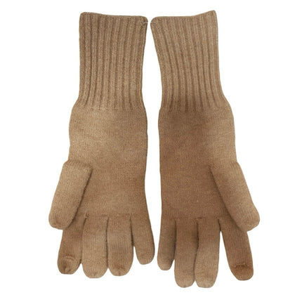 NEW J.Crew Tan Wool Supersoft Yarn Leopard Animal Print Knit Texting Gloves OS