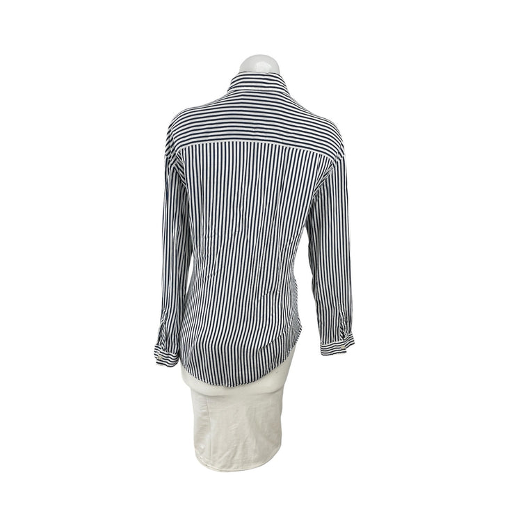 The Kooples James Stripe Collared Long sleeve Button Down Shirt Blouse Top Sz 1
