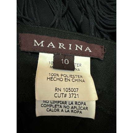 Marina Black Sequin Sleeveless Deep V-Neck Fringe Tank Sheath Mini Dre   Brie