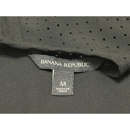 Banana Republic Women's Black Sleeveless Zip Eyelet Tank Blouse Top Size M