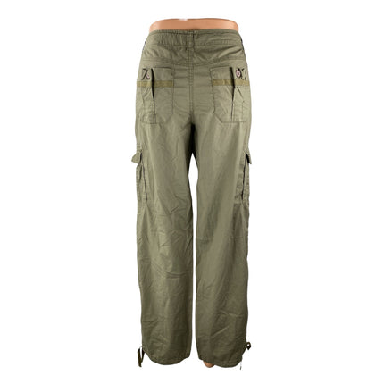 DKNY Jeans Women's Green Mid Rise Loose Straight Baggy Cargo Trousers Pants Sz 4
