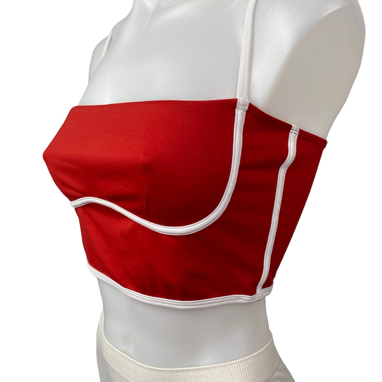 Alo Yoga Airbrush Streamlined Red Sculpt Brami Bra Tank Cami Crop Top Size M
