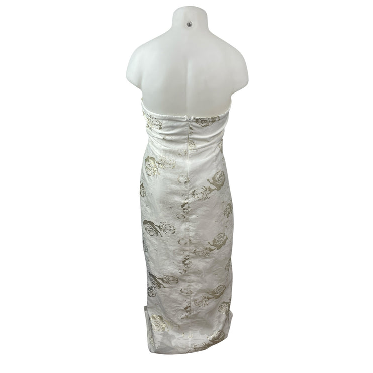 Lulus Cultivated Love Floral Jacquard Sleeveless Bandeau Maxi Sheath Dress Sz XL