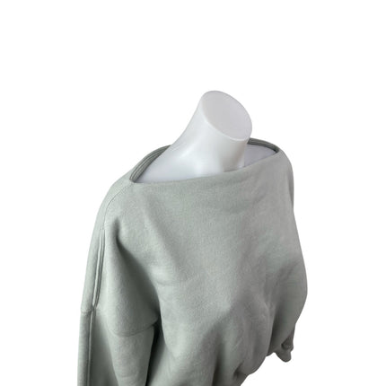 Abercrombie & Fitch Gray Boat Neck Long Sleeve Cropped Sweater Sweatshirt Top M