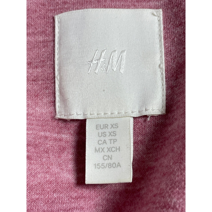H&M Women's Pink Marled Collared Long Sleeve Button Down Shacket Coat Jacket XS