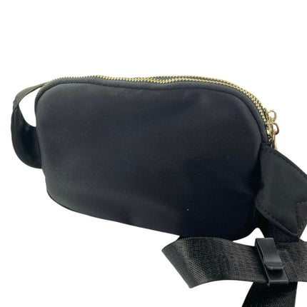 Zorfin Women's Black Crossbody Purse Pouch Nylon Waist Belt Bag Fanny Pack OS