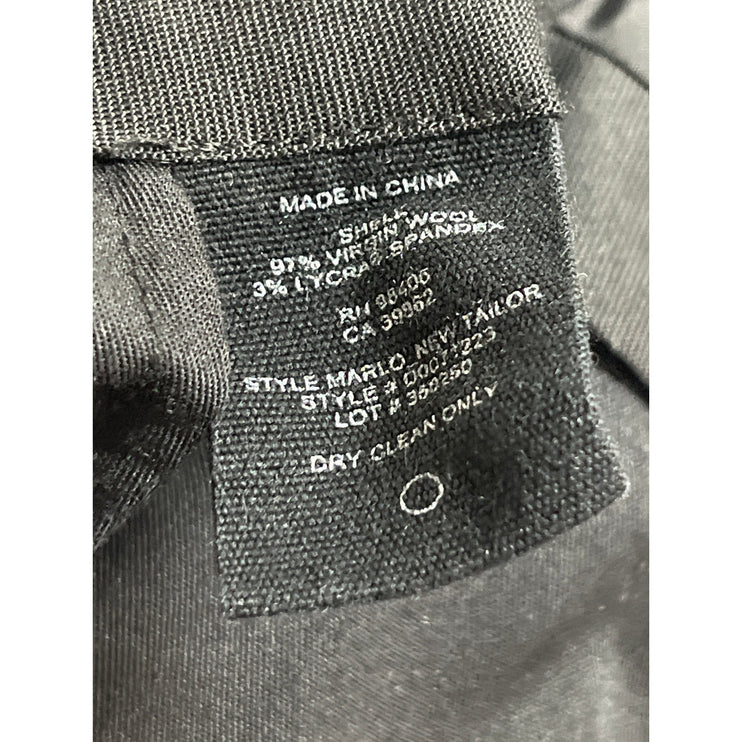 Theory Black Wool Long Sleeve Blazer Coat Jacket Straight Dress Pants Set 42/34