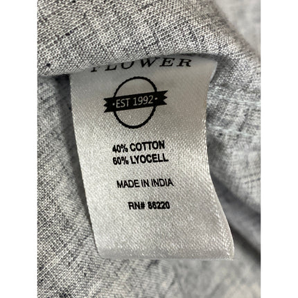 Denim & Flower Men's Gray Collared Long Sleeve Office Button Down Shirt Top Sz L