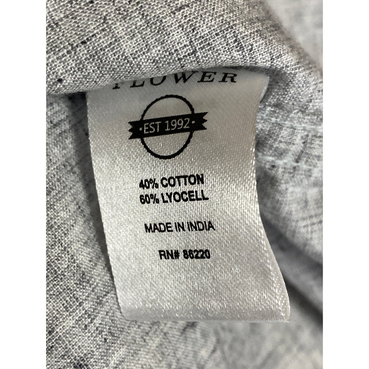 Denim & Flower Men's Gray Collared Long Sleeve Office Button Down Shirt Top Sz L