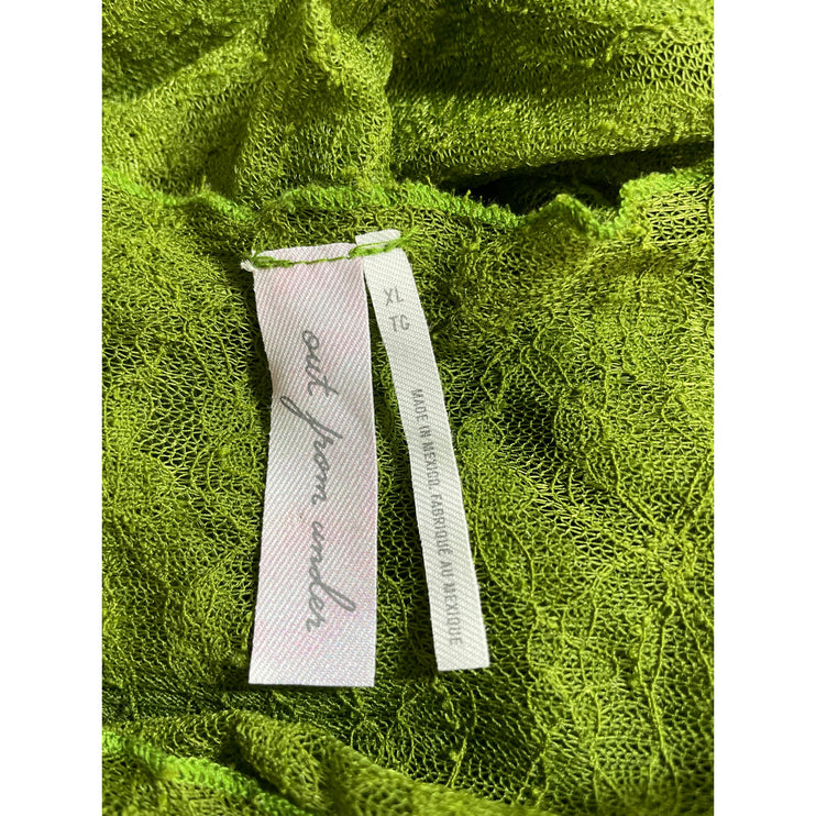 Urban Outfitter Out From Under Green Floral Lace Sheer Long Sleeve Blouse Top XL