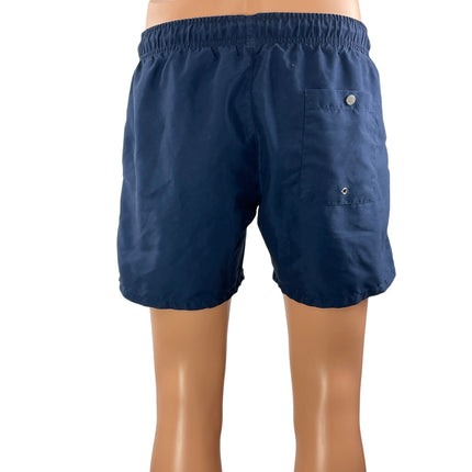 Lacoste Men's Blue Striped Ribbon Print Quick Dry Beach Bermuda Swim Shorts Sz M