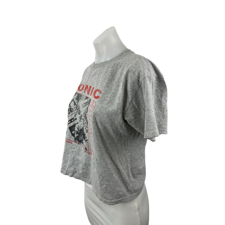 Urban Outfitters Sonic State Alexa Womens Gray Crop Baby Tee Basic T-Shirt Top M