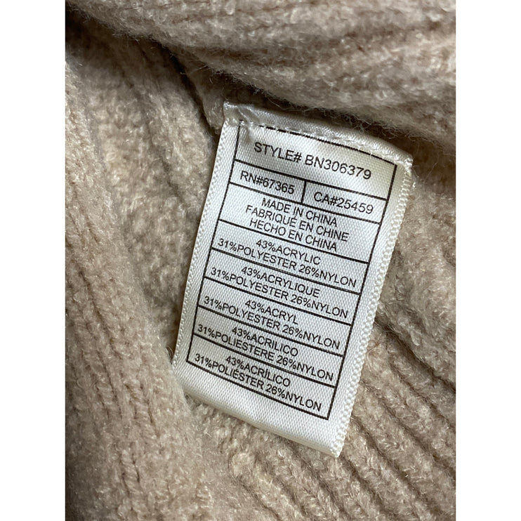 Steve Madden Cay Johnny Beige Collared Long Sleeve Sweatshirt Sweater Top Size S