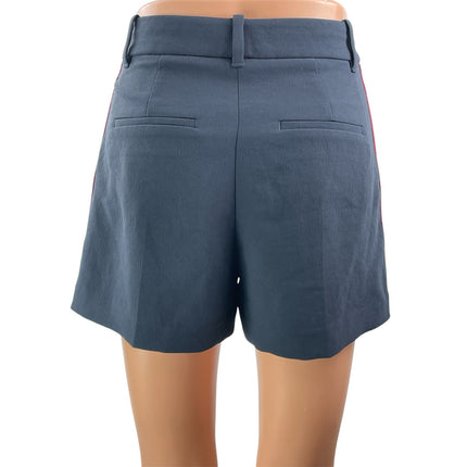 Aritzia Wilfred The Effortless Blue Pleated Side Striped Tailored Mini Shorts 0