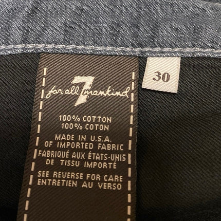 7 For All Mankind Slimmy Women's Black Mid Rise Straight Denim Jeans Pants Sz 30