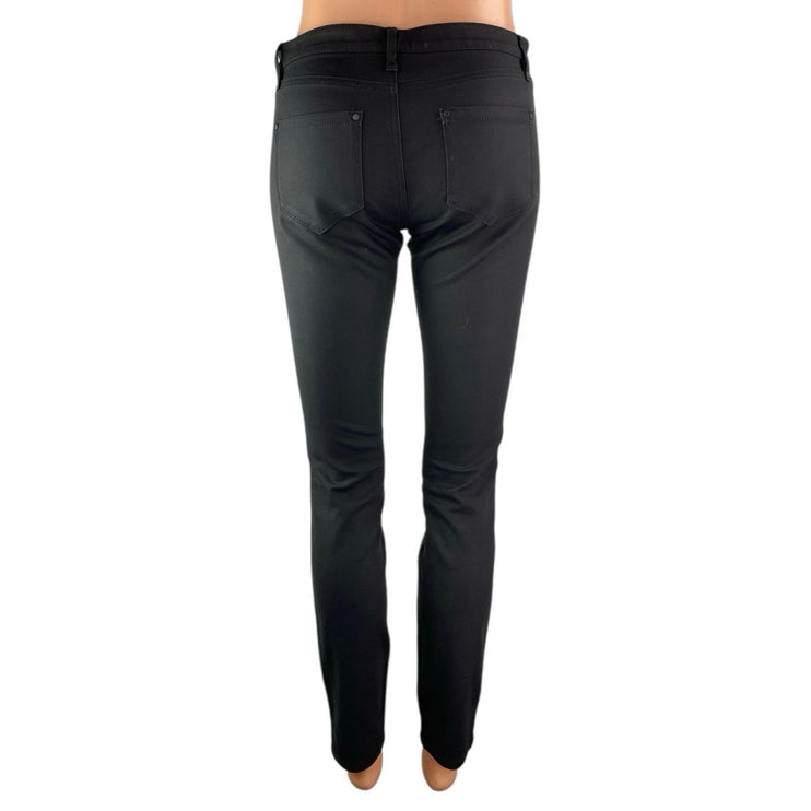 Club Monaco Women's Black Low Waist Zip Pockets Slim Fit Skinny Trousers Pants 2