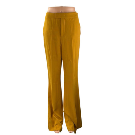 Zara Women's Mustard Yellow High Rise Flare Bootcut Trousers Dress Pants Size M