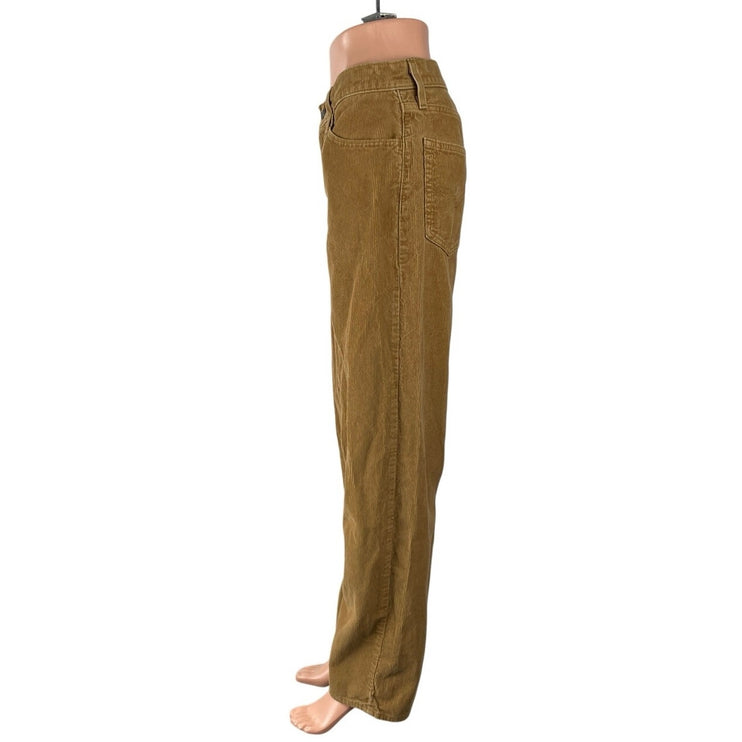 Levi's 94 Baggy Women's Tan Corduroy High Rise Wide Leg Trousers Pants Size M