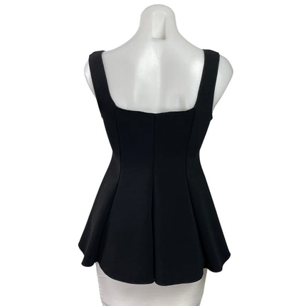 Zara Womens Black Knit Sleeveless Sweetheart Neck Peplum Tank Blouse Top Size L