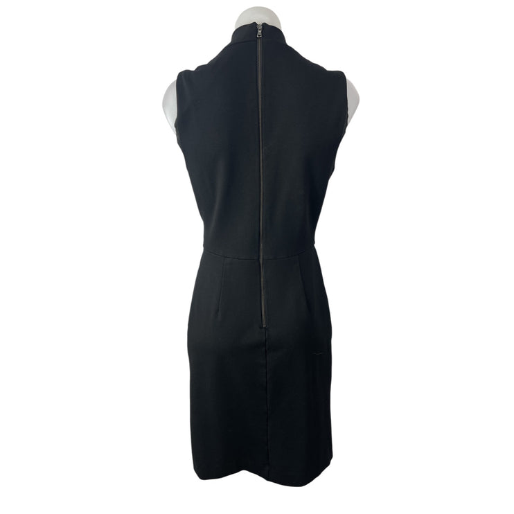 Kobe Halperin Black Draped V Neck Sleeveless Wrap Mini Tank Sheath Dress Size S