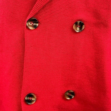 NEW Argent Red Double Breasted Knit Casual Cardigan Sweater Blazer Jacket Sz S