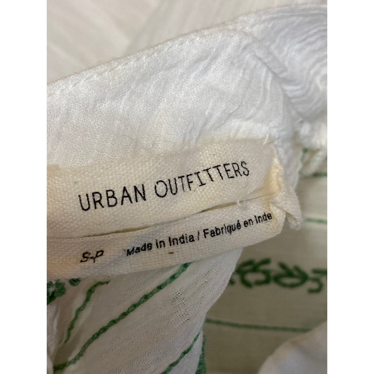 Urban Outfitters White Embroidery Long Blouson Sleeve Tunic Peasant Blouse Top S