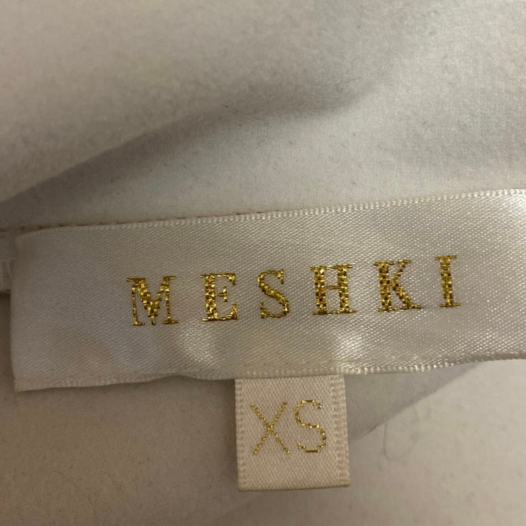 Meshki Tan Beige Khaki Patent Faux Leather Vegan Sleeveless Tank Crop Top Sz XS