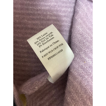 Everlane Purple Wool Ribbed Yoga Athletic Activewear Sports Bra Crop Tank Top S