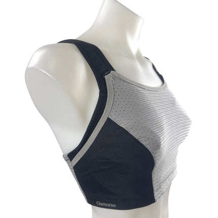 Glamorise Color Block Yoga Workout Athletic Activewear Tank Sports Bra Top 32DD