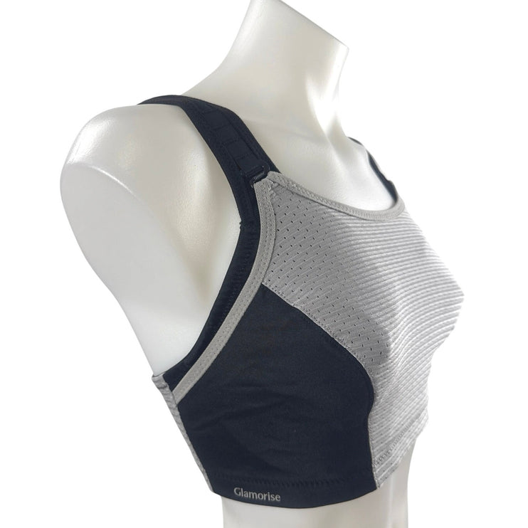 Glamorise Color Block Yoga Workout Athletic Activewear Tank Sports Bra Top 32DD