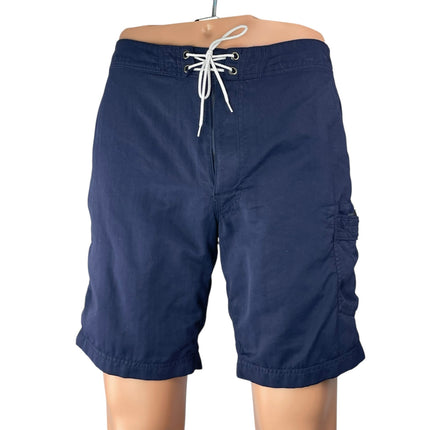 J. Crew Men's Navy Blue Mid Rise Drawstring Pocket Swim Trunks Shorts Size 29