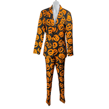 Spirit Adult Jack O Lantern Black Orange Long Sleeves Pumpkin 2 Piece Sets Sz S