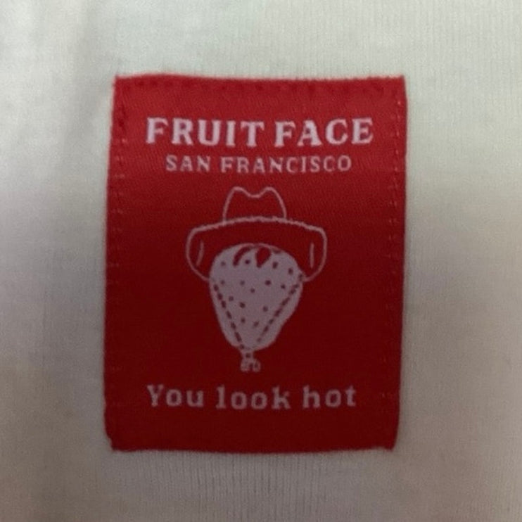 FruitFace Cream Brown San Francisco Rodeo Graphic Baby Tee Crop Top T Shirt Sz S