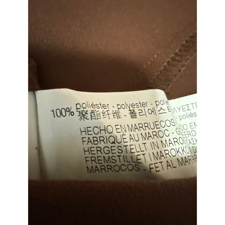 Zara Brown Sleeveless Pleated Cami Camisole Tank Slit Sheath Midi Dress Size M