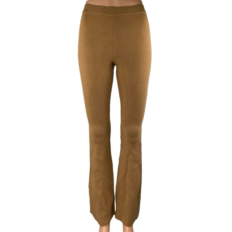Princess Polly Tan High Waisted Knit Pull On Flared Bootcut Leggings Pants XS/S