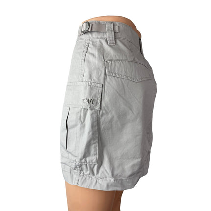 NEW Aritzia TNA Soft Supply Gray Mid Rise Mini Straight Utility Cargo Skirt Sz 2
