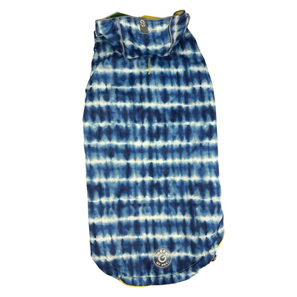 GF Pet NWT Reversible Elasto-Fit Yellow & Blue Tie Dye Print Dog Raincoat Sz XL