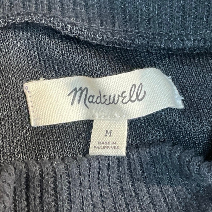 Madewell Black Mock Neck Long Sleeve Crop Tee T-Shirt Sweatshirt Sweater Top M