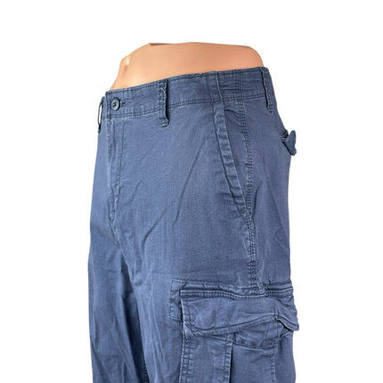 George Men's Blue High Rise Tapered Utility Combat Cargo Trousers Pants Size 30