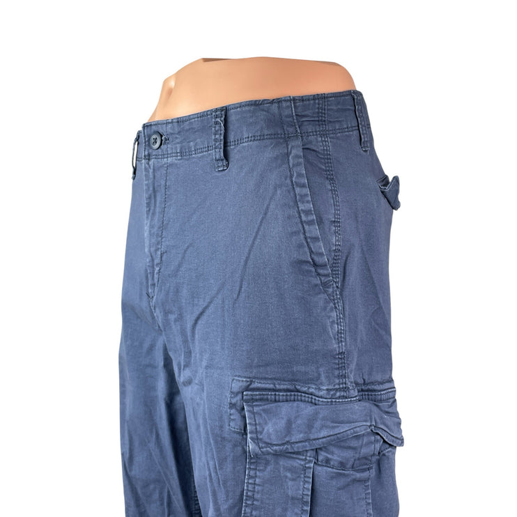 George Men's Blue High Rise Tapered Utility Combat Cargo Trousers Pants Size 30