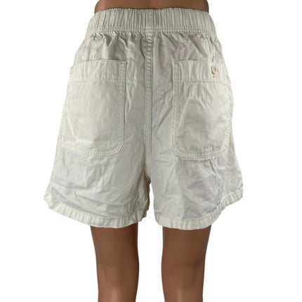 Madewell Garment-Dyed Women's White Pull On High Waisted Utility Shorts Size 29