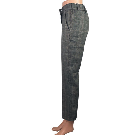 Vero Moda Womens Gray Plaid Checkered Mid Rise Straight Leg Trousers Pants Sz S